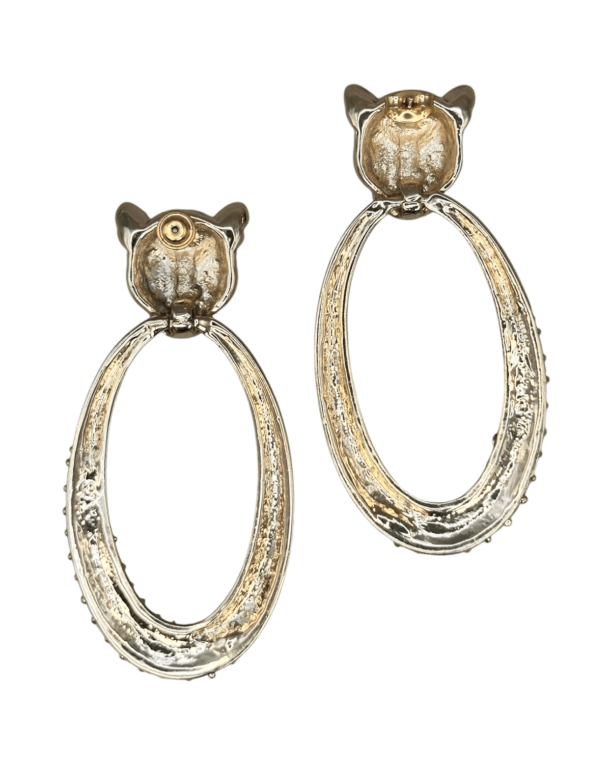 Panther Door Knocker Earrings, Gold-Tone Crystal Statement Earrings Earrings - GlamGram NYC
