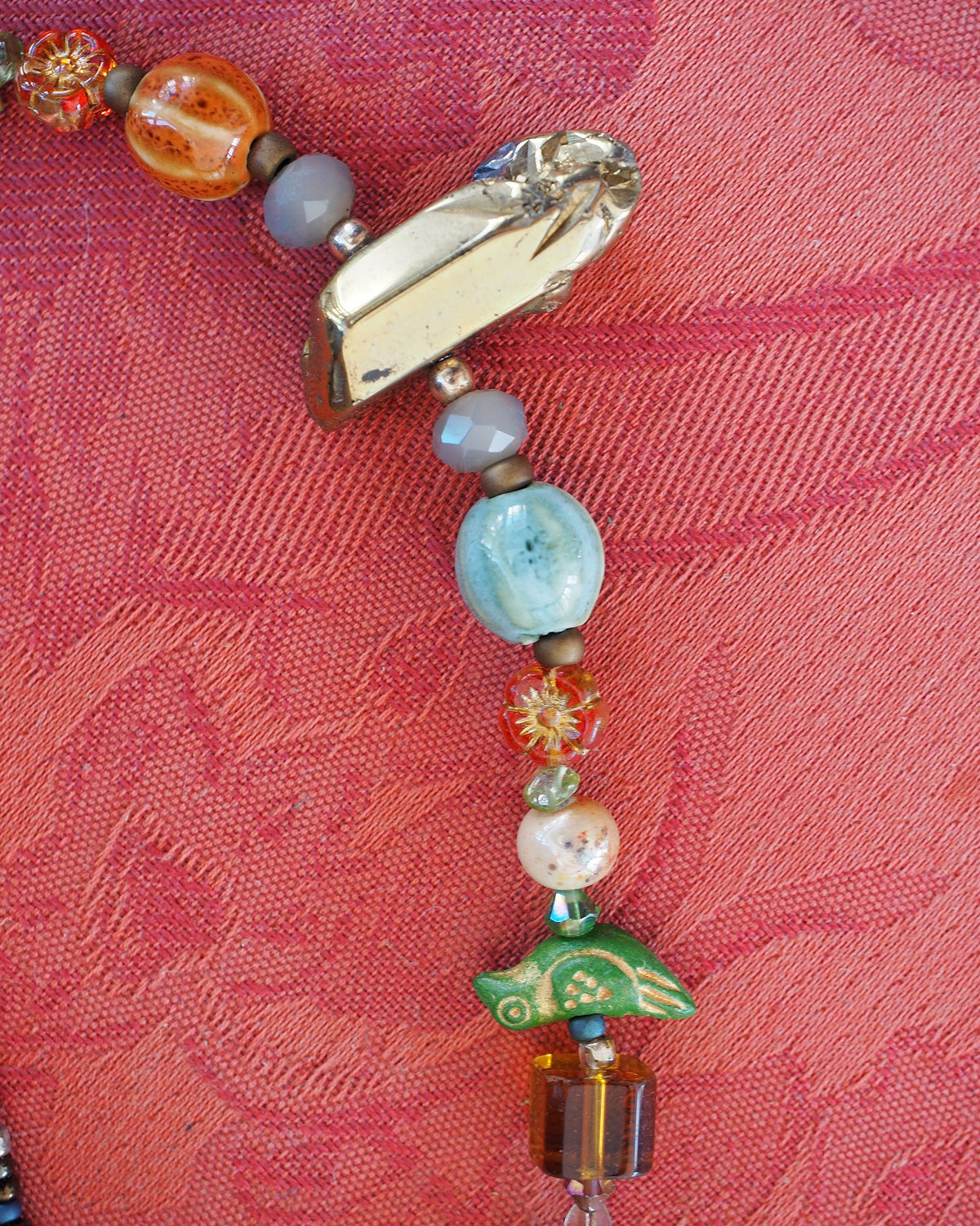 Japanese glass seed beads and multicolor beads close-up