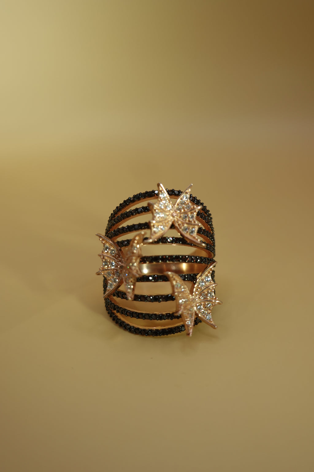 Smoky Swarovski Butterfly Statement Ring