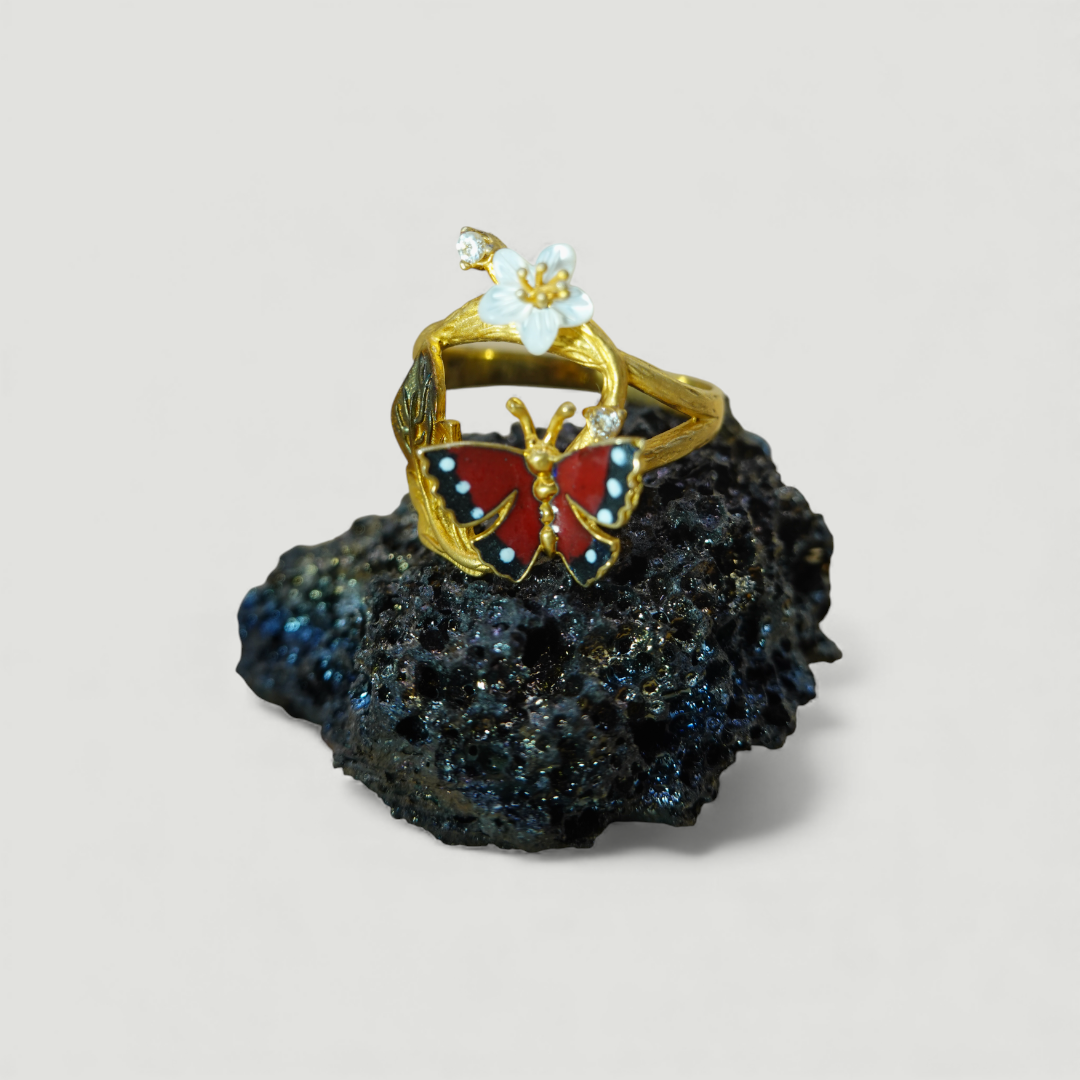 Enchanted Glowing Blossom and Butterfly Ring