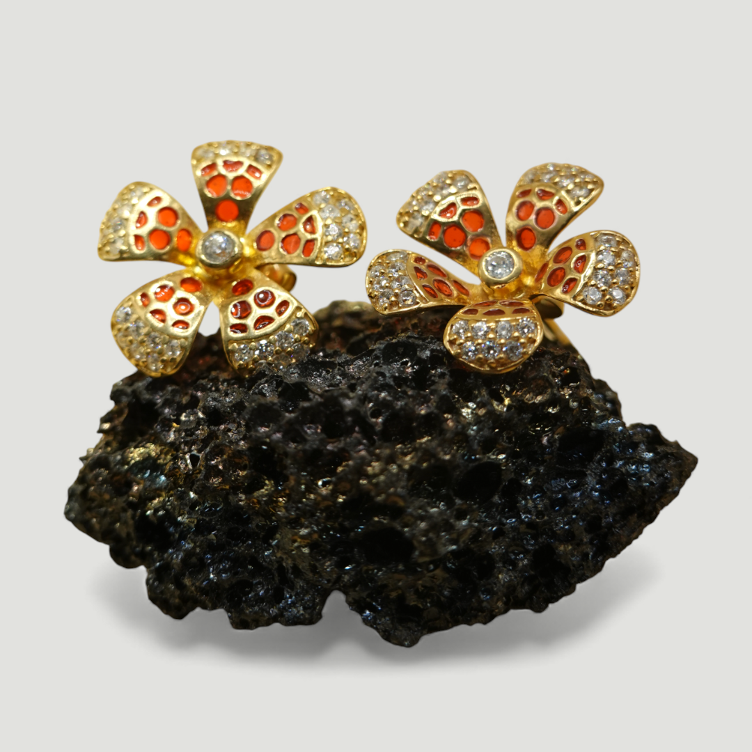 Ember Pavé Blossom Earrings