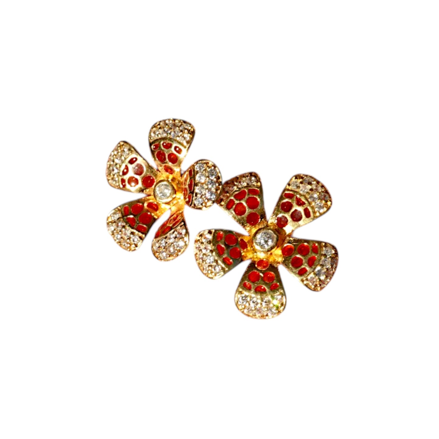 Sterling Artisan Ember Pavé Blossom Earrings