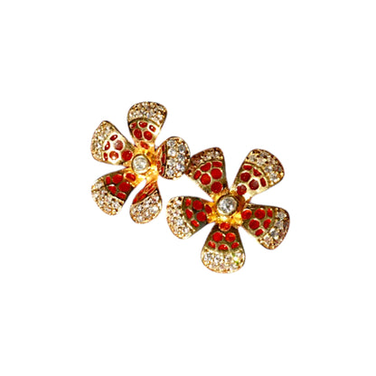 Sterling Artisan Ember Pavé Blossom Earrings