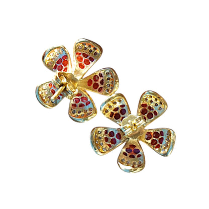 Sterling Artisan Ember Pavé Blossom Earrings