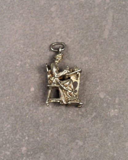 lacemaker charm front view showing costume detail and split-ring bail at head