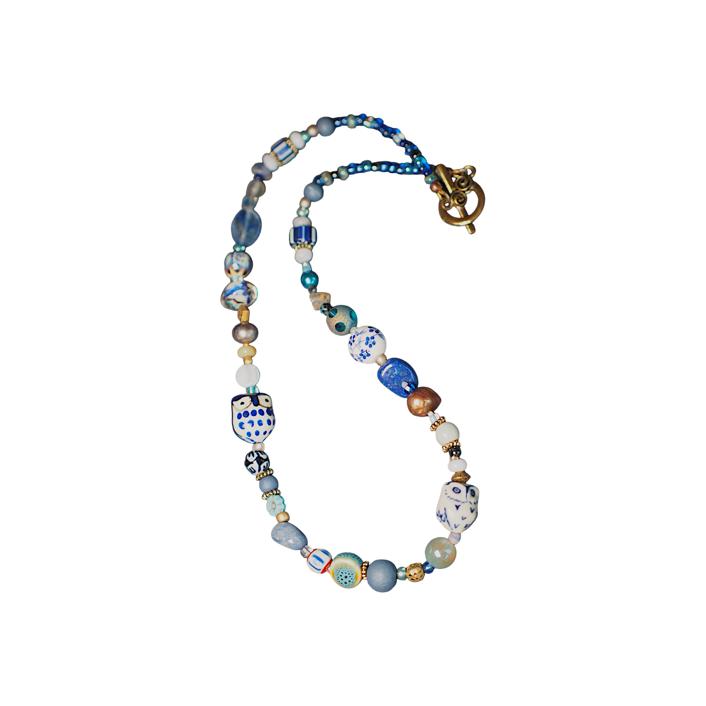 Mixed vintage bead strand detail, GlamGram original necklace