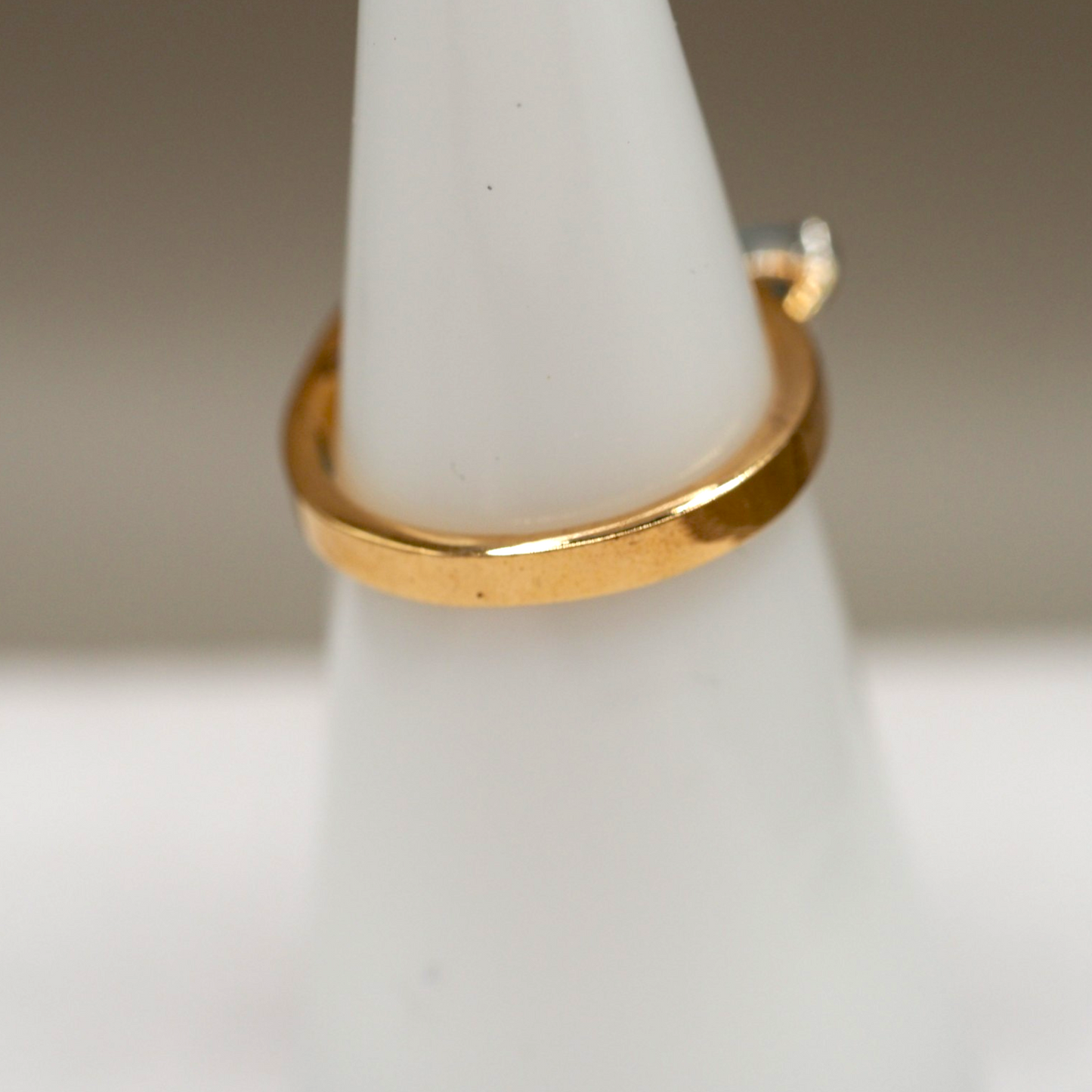 Vintage Aqua Marquise Crystal Spray Cocktail Ring Gold Tone Size 5