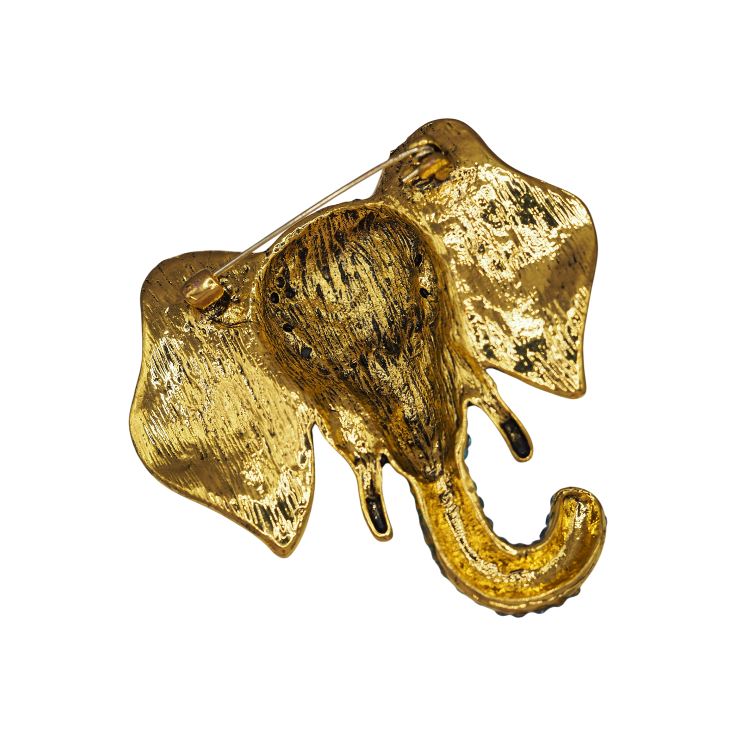 Vintage figural elephant brooch with graduating blue crystals