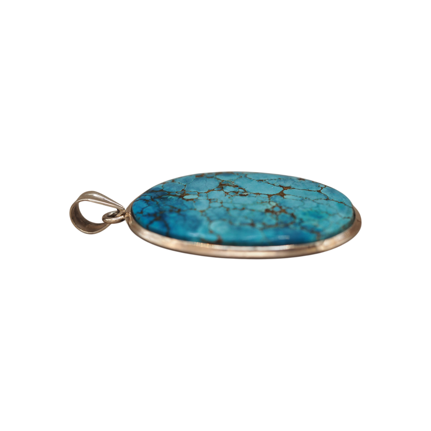 Vintage .925 sterling silver turquoise statement pendant, Southwestern style