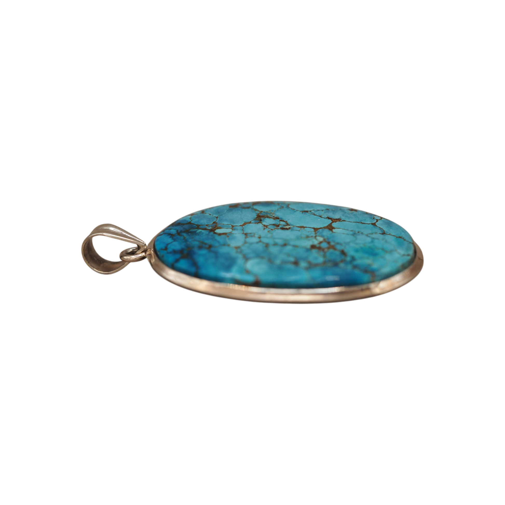 Vintage .925 sterling silver turquoise statement pendant, Southwestern style