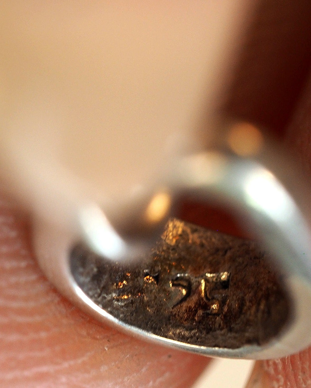 Close-up of 925 stamp inside the sterling silver bail