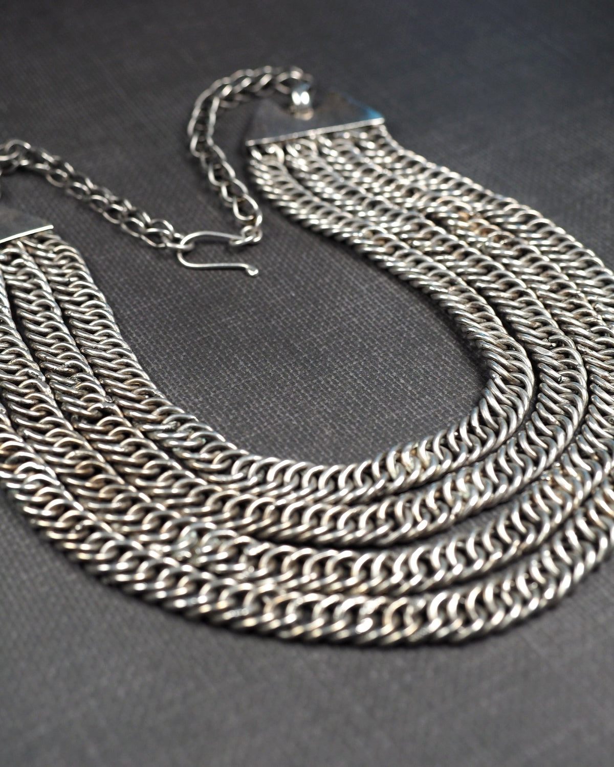 Antique Egyptian .800 Silver Four-Strand Spiral Link Necklace 1920–1921 Necklace - GlamGram NYC