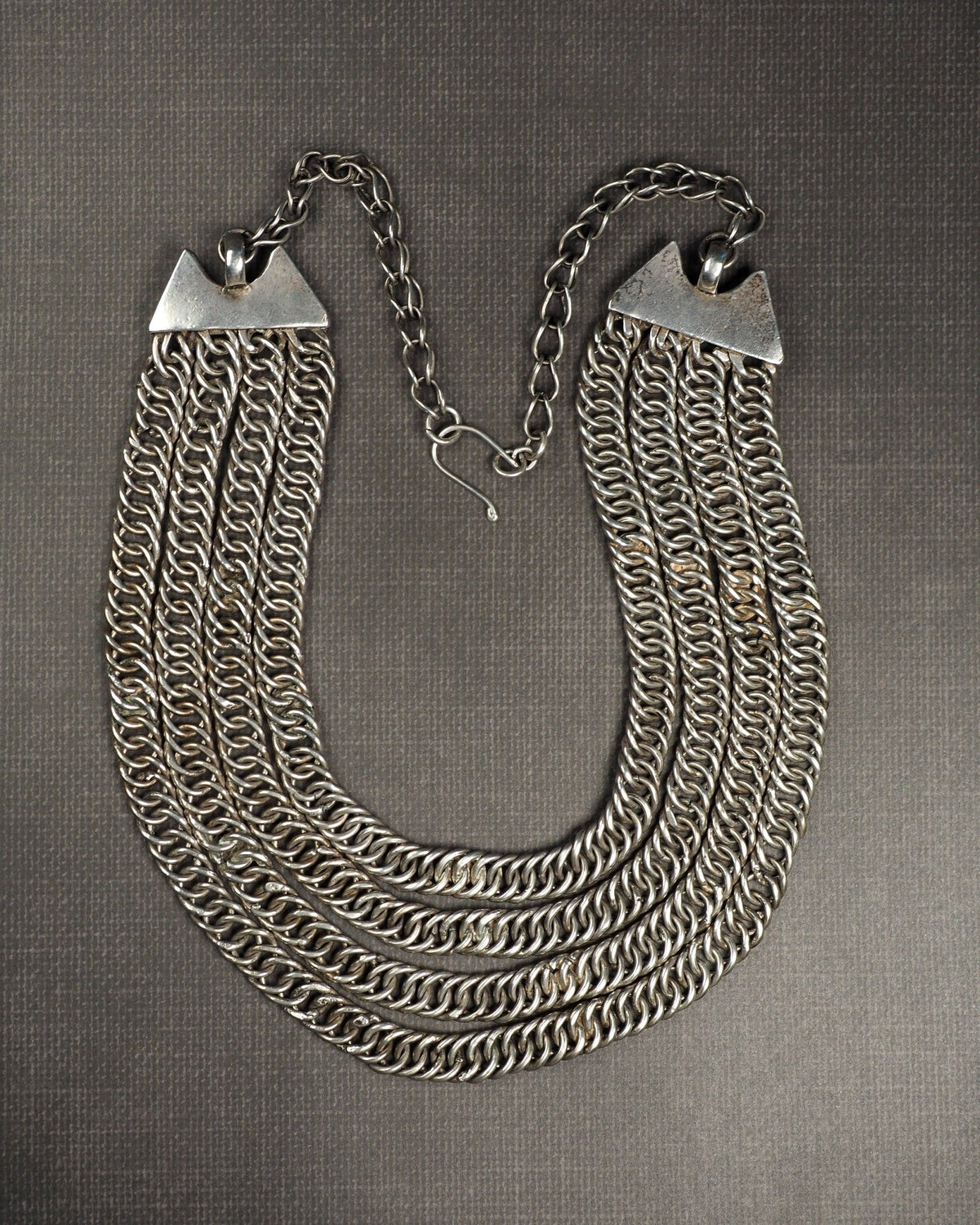 Antique Egyptian .800 Silver Four-Strand Spiral Link Necklace 1920–1921 Necklace - GlamGram NYC