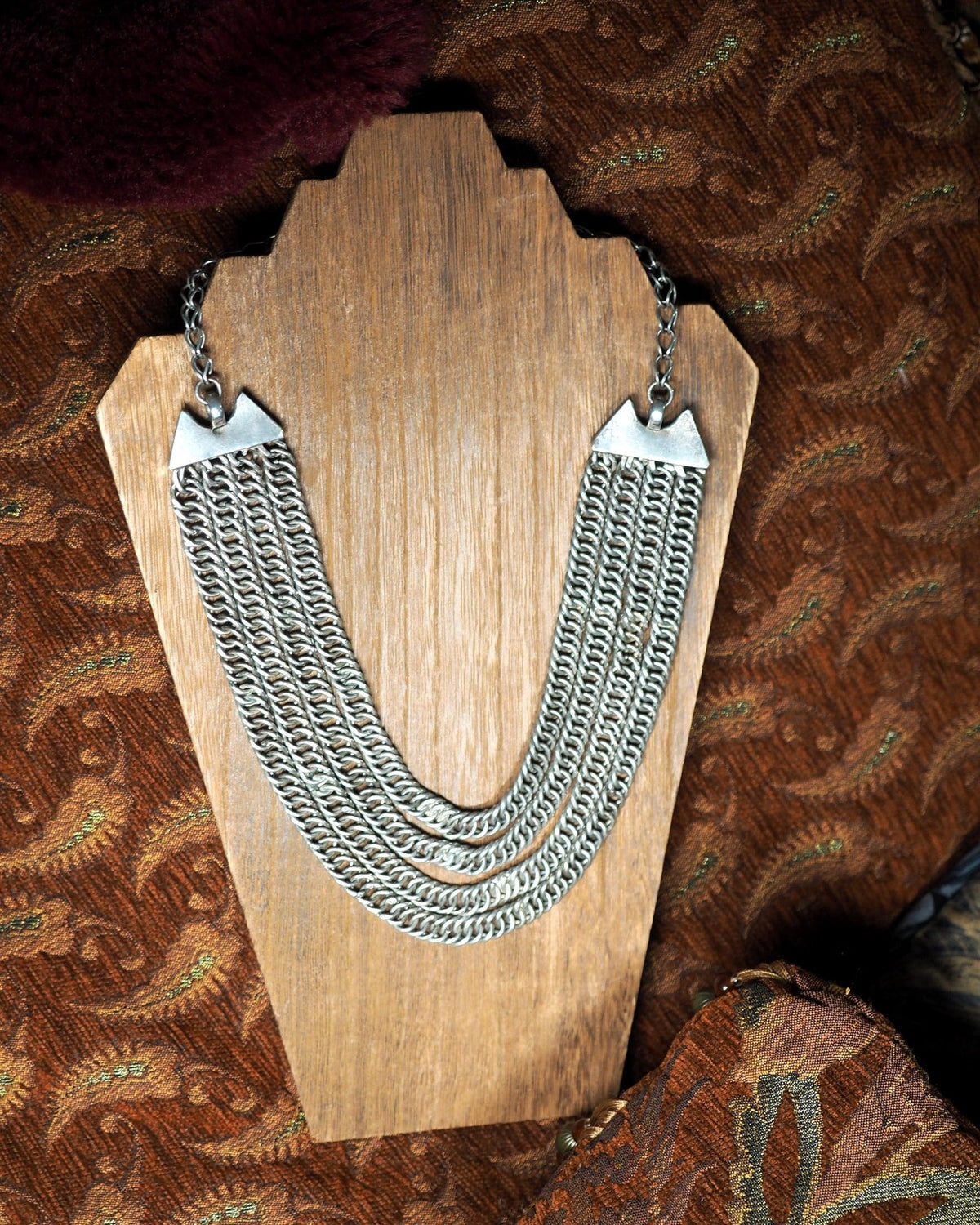 Antique Egyptian .800 Silver Four-Strand Spiral Link Necklace 1920–1921 Necklace - GlamGram NYC