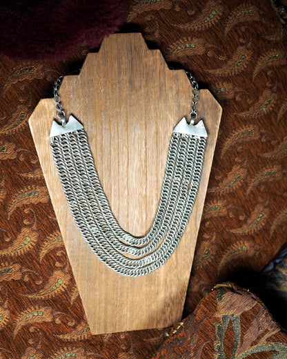 Antique Egyptian .800 Silver Four-Strand Spiral Link Necklace 1920–1921 Necklace - GlamGram NYC