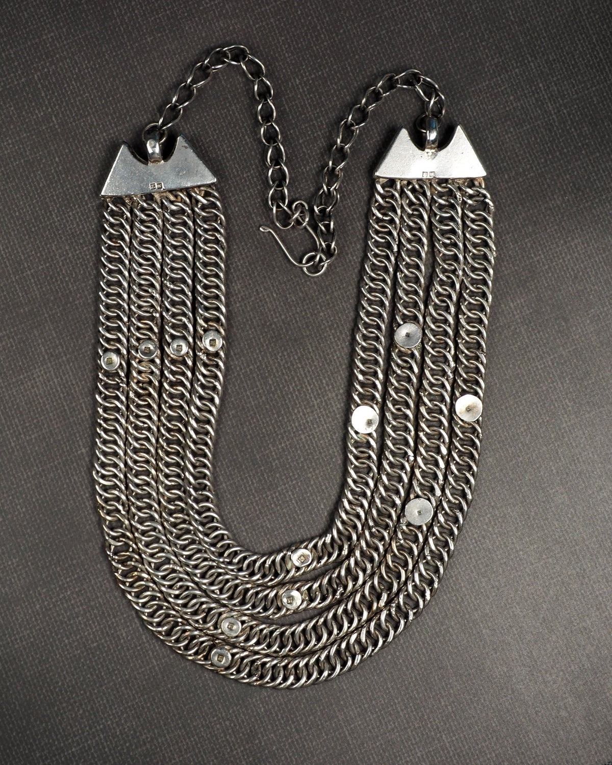 Antique Egyptian .800 Silver Four-Strand Spiral Link Necklace 1920–1921 Necklace - GlamGram NYC