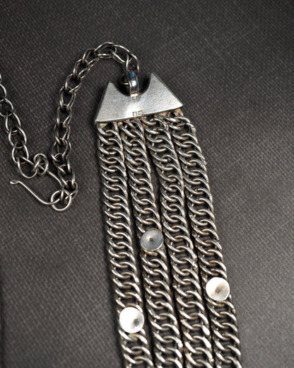 Antique Egyptian .800 Silver Four-Strand Spiral Link Necklace 1920–1921 Necklace - GlamGram NYC