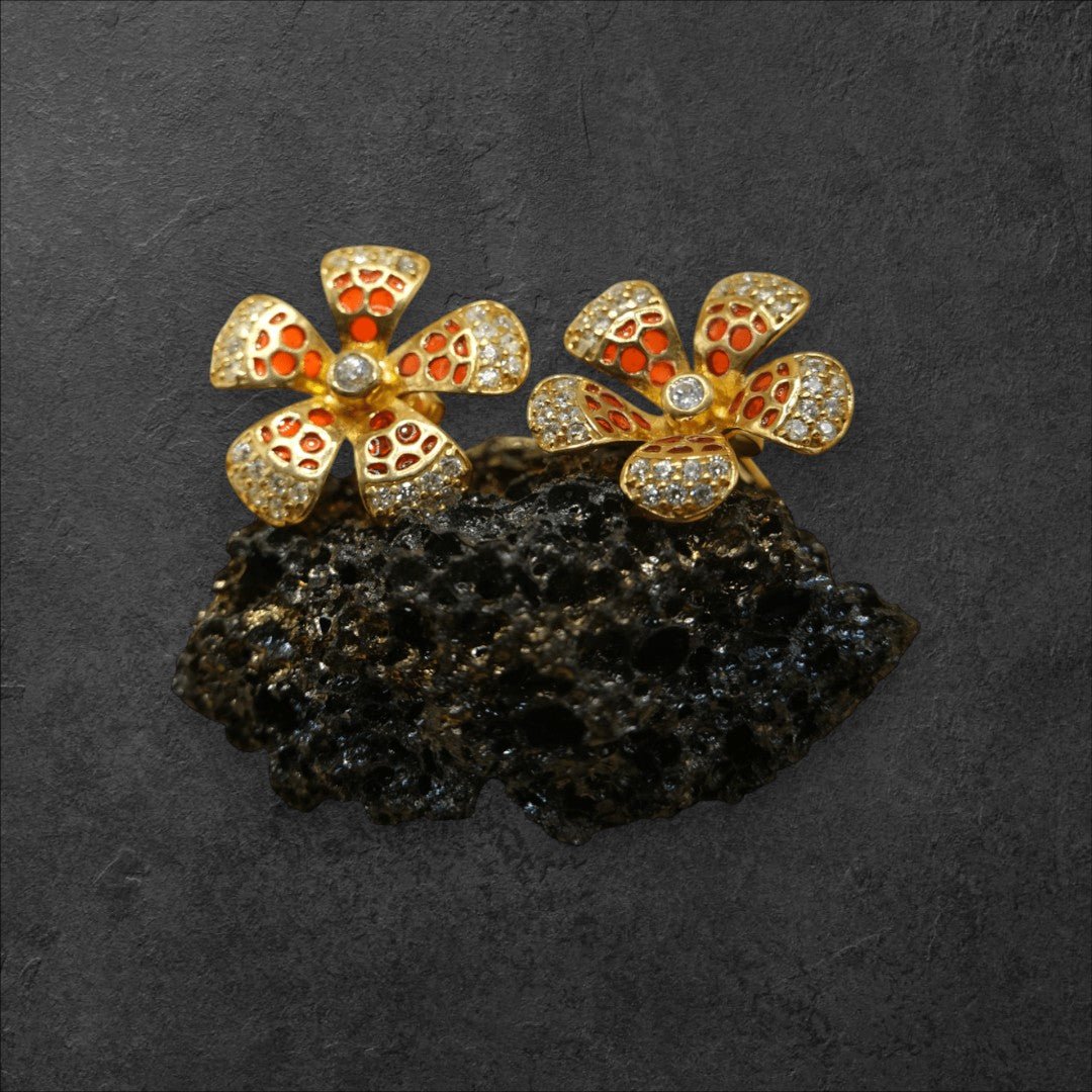 Ember Pavé Blossom Earrings Earrings - GlamGram NYC