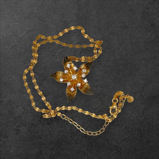Ember Star Flower Pendant Necklace - GlamGram NYC