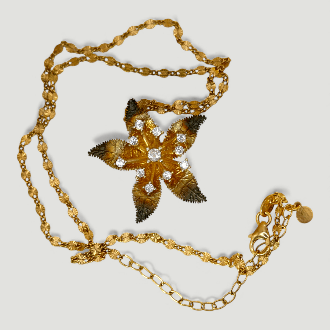 Ember Star Flower Pendant Necklace - GlamGram NYC