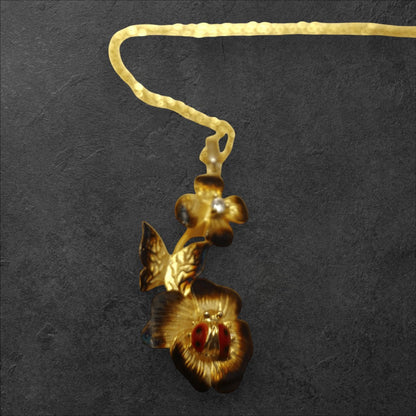 Enchanted Blossom and Ladybug Pendant Necklace - GlamGram NYC