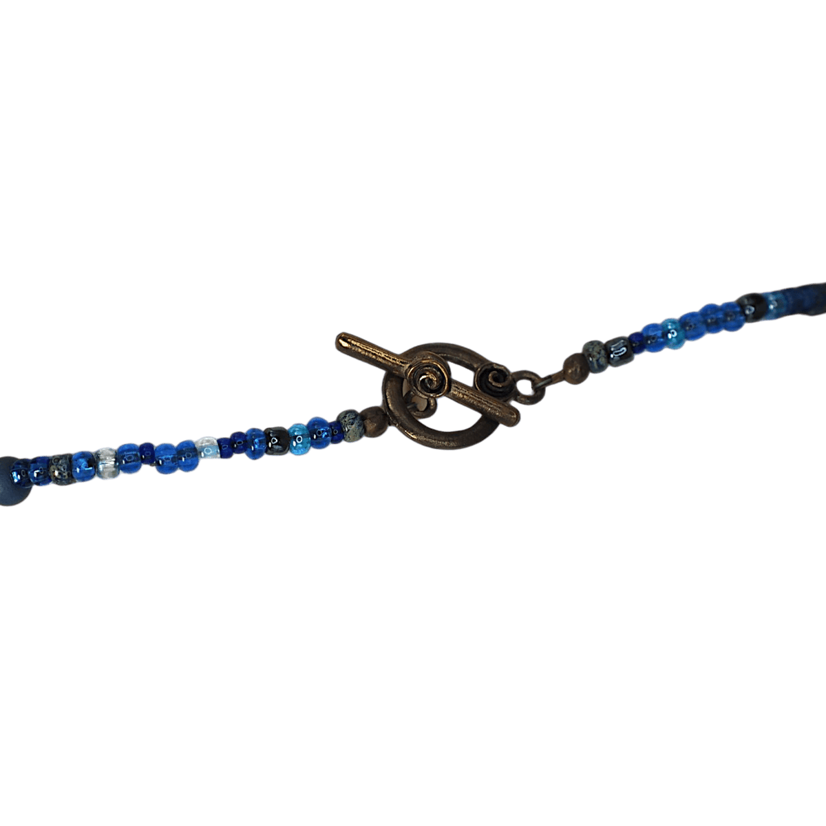 GlamGram Original Blue Owl Mixed-Media Artisan Beaded Necklace Necklace - GlamGram NYC