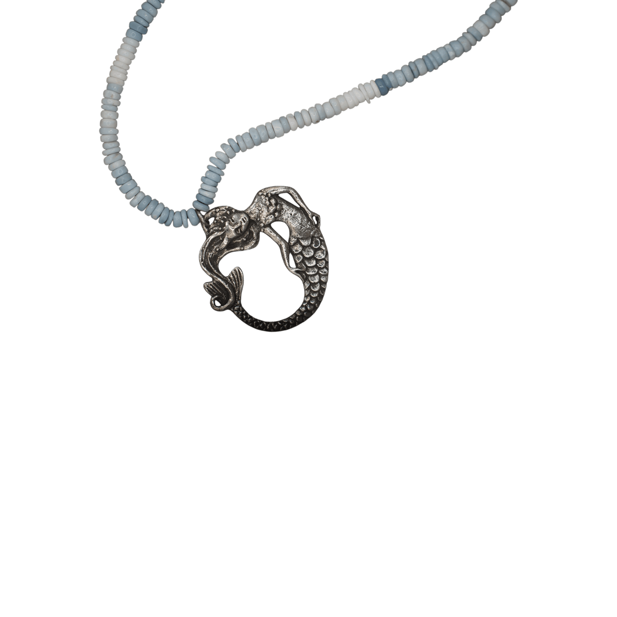 GlamGram Original Green Girl Studios Mermaid Pewter and Peruvian Opal Beaded Necklace Necklace - GlamGram NYC