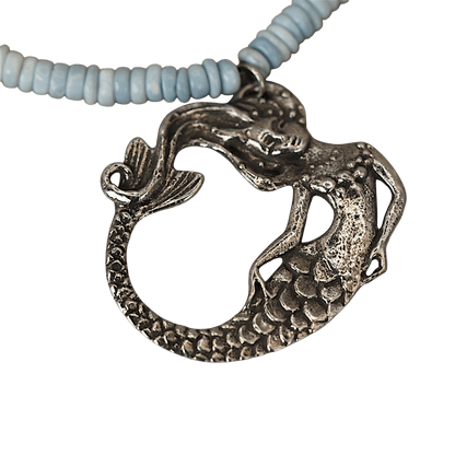 GlamGram Original Green Girl Studios Mermaid Pewter and Peruvian Opal Beaded Necklace Necklace - GlamGram NYC