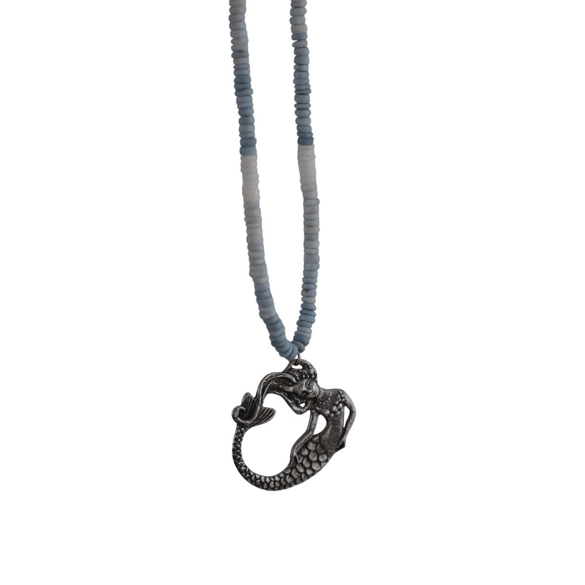 GlamGram Original Green Girl Studios Mermaid Pewter and Peruvian Opal Beaded Necklace Necklace - GlamGram NYC
