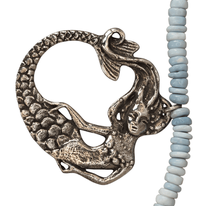 GlamGram Original Green Girl Studios Mermaid Pewter and Peruvian Opal Beaded Necklace Necklace - GlamGram NYC