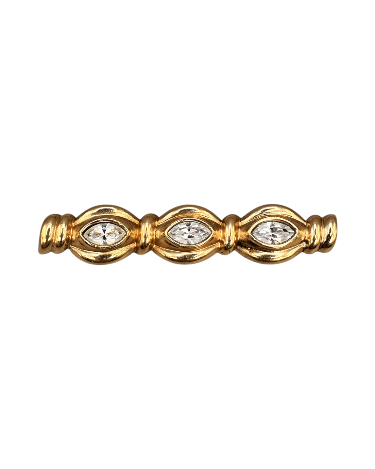 Gold-Tone Crystal Bar Pin, Bezel-Set Rhinestone Brooch Brooch - GlamGram NYC