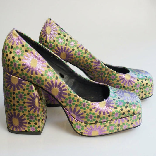 Katy Perry Uplift Floral Brocade Platform Pumps Size 7M Shoes - GlamGram NYC