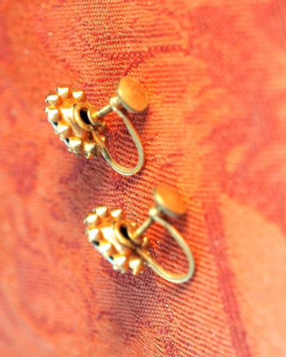Reverse view of screwback earrings showing gold-tone screw-back mechanisms