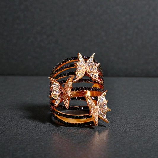 Smoky Swarovski Butterfly Statement Ring Ring - GlamGram NYC