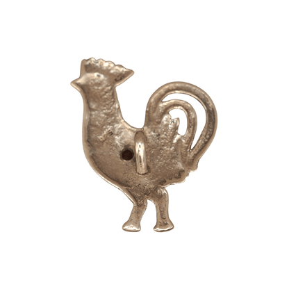Sterling Silver Amber Rooster Pendant 925 Cognac Cabochon Folk Art Bird Pendant - GlamGram NYC