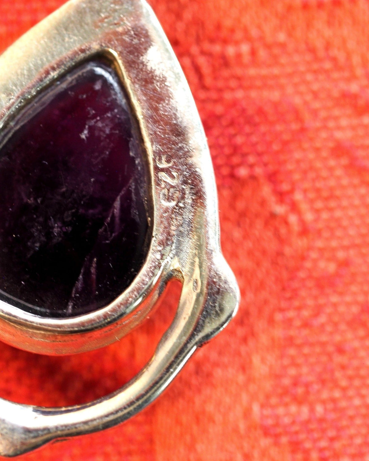 Sterling Silver Amethyst Modernist Teardrop Pendant Pendant - GlamGram NYC