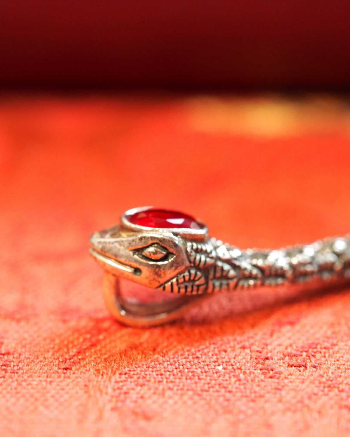 Sterling Silver Marcasite Multicolor Cabochon Snake Pendant 4.75 Inch Pendant - GlamGram NYC