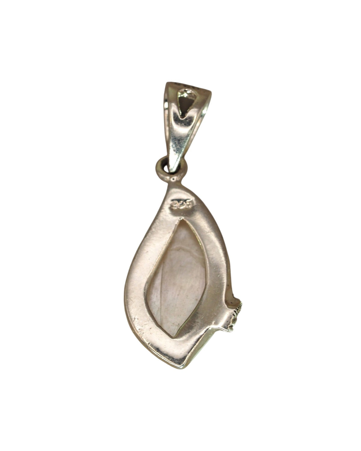 Sterling Silver Mother of Pearl Pendant with Marcasite Accents Pendant - GlamGram NYC