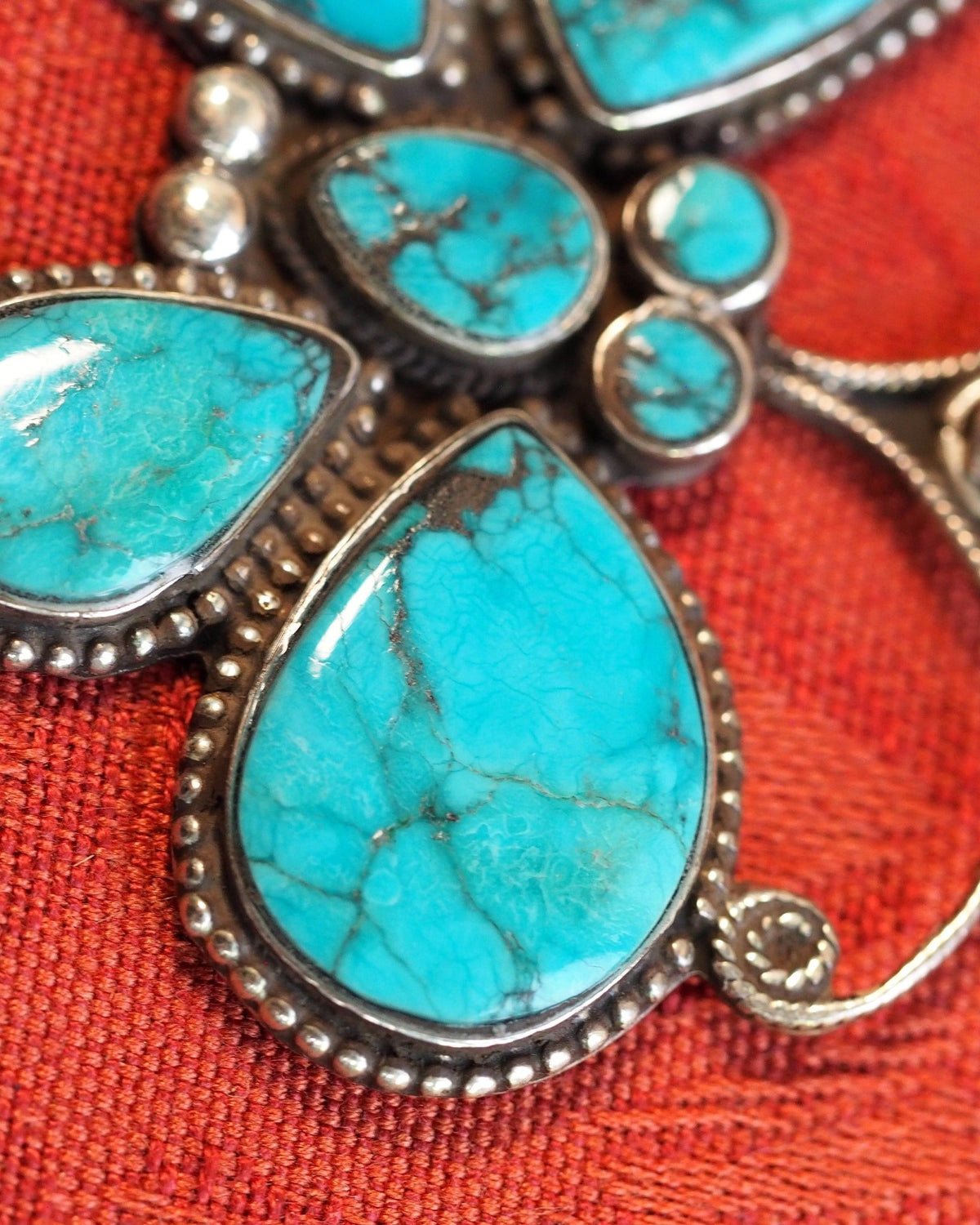 Sterling Silver Reconstituted Turquoise Butterfly Pendant, 2000s Pendant - GlamGram NYC