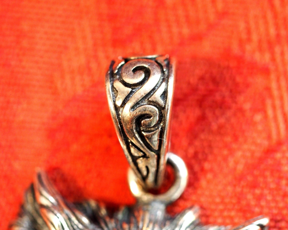 Sterling Silver Wolf Head Pendant High Relief 2.25 Inch Pendant - GlamGram NYC