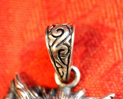 Sterling Silver Wolf Head Pendant High Relief 2.25 Inch Pendant - GlamGram NYC
