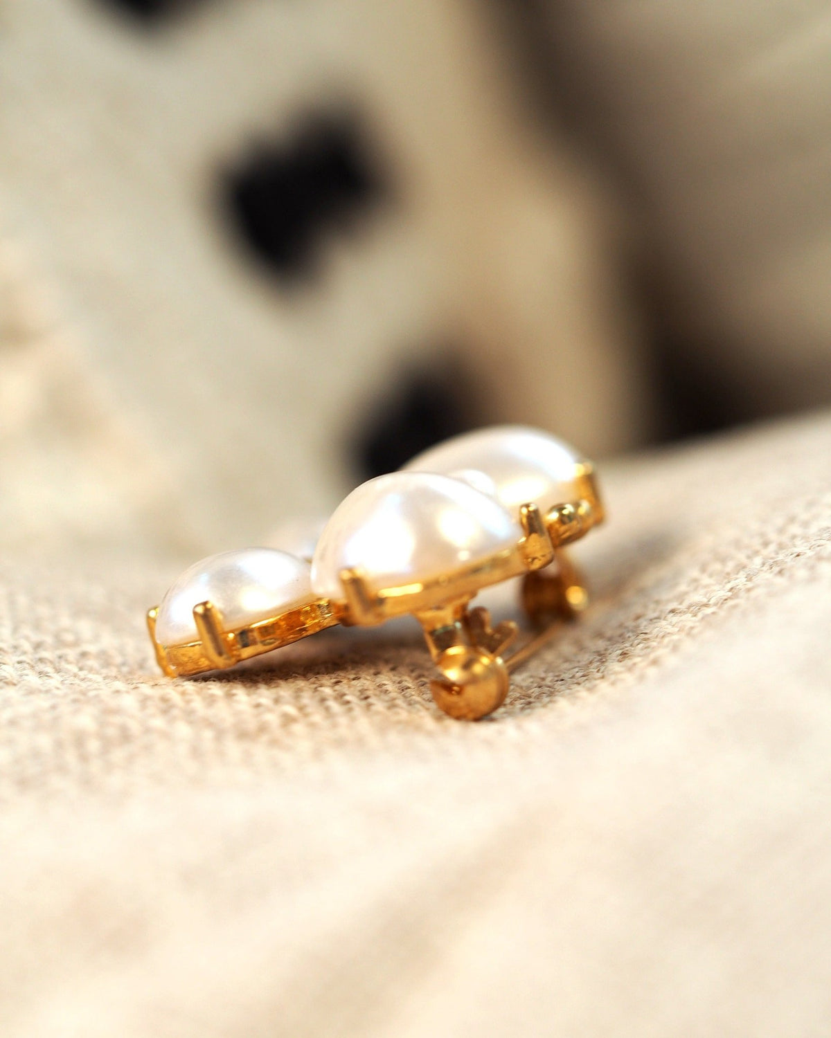 Vintage 1960s Faux Pearl Butterfly Brooch Gold-Tone Pin Brooch - GlamGram NYC
