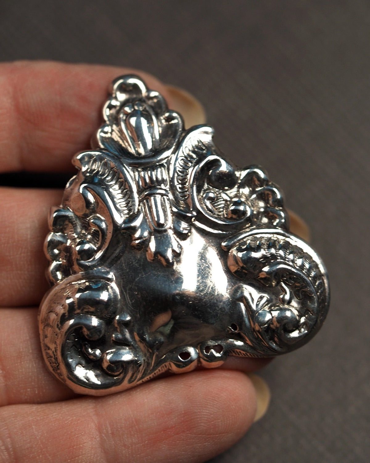 Vintage 1980s Sterling Silver Repousse Clip Earrings Earrings (Clip) - GlamGram NYC