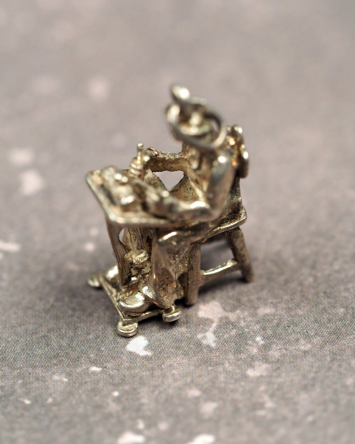 Vintage 800 Silver Belgian Lacemaker Charm 3D Souvenir Figurine Charm - GlamGram NYC