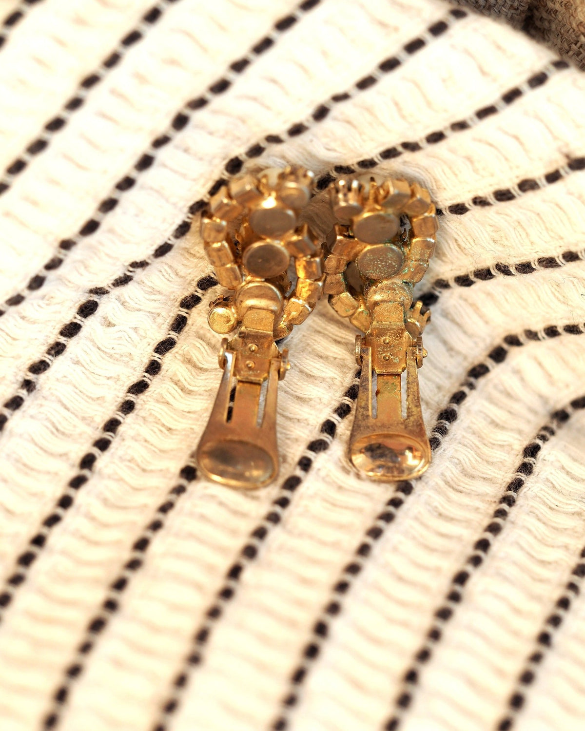 Vintage Faux Pearl Clip On Earrings, Aurora Borealis Rhinestone Crescent, 1950s Mid Century Jewelry, Coquette Gift for Her Earrings (Clip) - GlamGram NYC