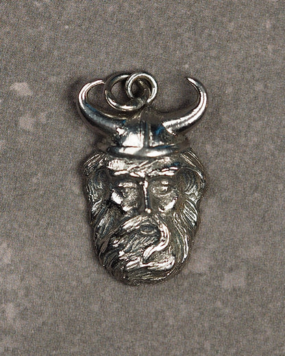 Vintage Kinney Sterling Silver Viking Head Charm Pendant Signed Charm - GlamGram NYC