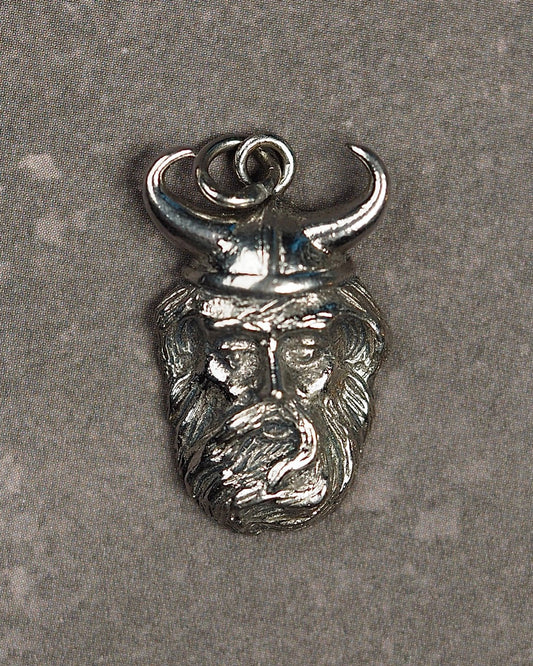 Vintage Kinney Sterling Silver Viking Head Charm Pendant Signed Charm - GlamGram NYC