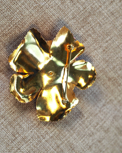 Vintage Pink Rose Brooch, Enamel Flower with Faux Pearl Center, Gold Tone Cottagecore Pin, Romantic Coquette Gift for Her Brooch - GlamGram NYC