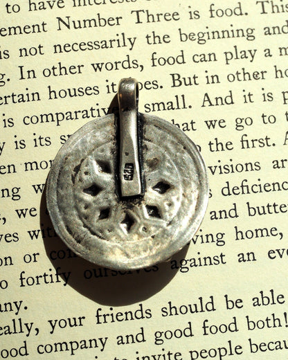 Vintage Sterling Silver Elephant Medallion Pendant Boho 1.25 Inch Pendant - GlamGram NYC