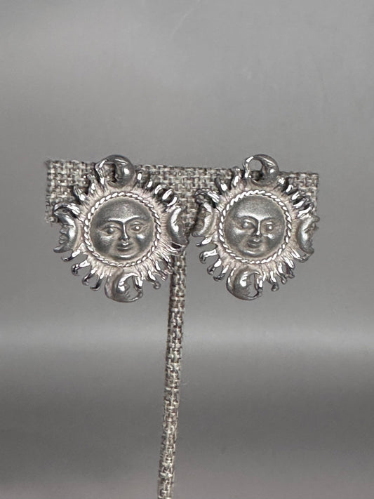 Vintage Sterling Silver Taxco Sun & Moon Clip Earrings 1980s Earrings (Clip) - GlamGram NYC